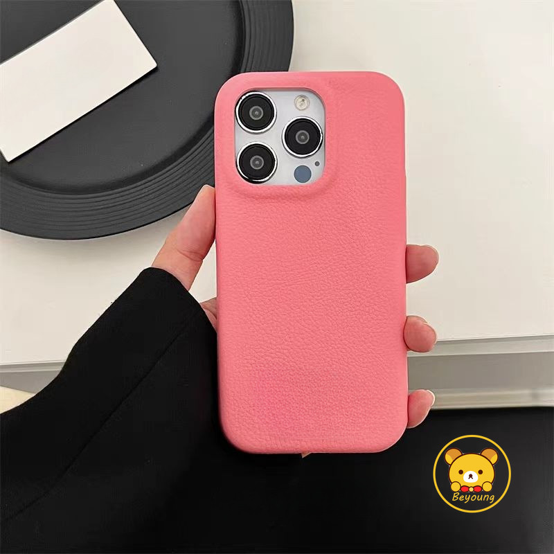 Vỏ Mềm Da Đơn Giản Cảm Giác Lychee Cho iPhone 13 Pro Max 12 Mini 11 Pro Max XR 12ProMax 13Mini Vỏ Điện Thoại Chống Rơi Thời Trang Vỏ Kinh Doanh Thoáng Mát