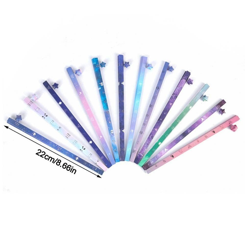 GETVOW 520 Tờ Giấy Ngôi Sao Dải, Nghệ Thuật Thủ Công Thêu Sò Ngôi Sao Origami Giấy, Hoạt Hình DIY Nhiều Màu Sắc Gấp Ngôi Sao Trang Trí Nhà Cửa