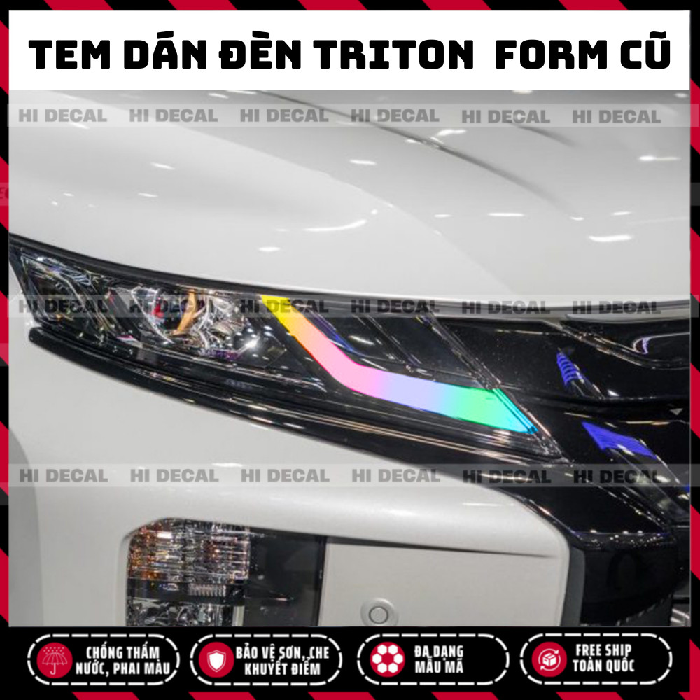 Tem dán đèn Triton 2019 - 2023, tem đổi màu bảo vệ đèn xe triton , Decal dán trang trí đèn Triton bền màu chống nước