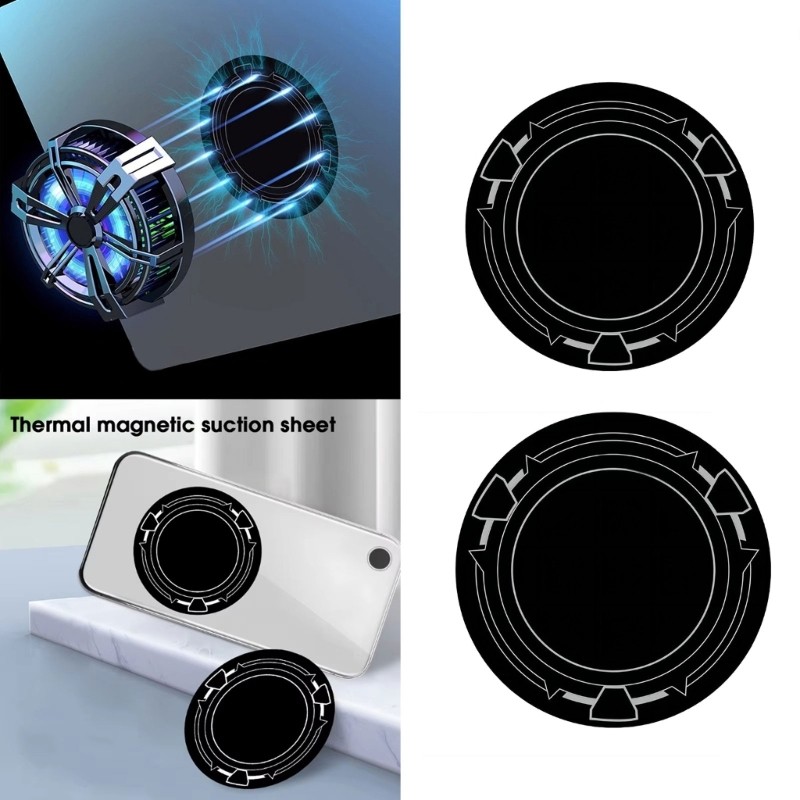 Mặt Trăng 6cm 9cm Tấm Tản Nhiệt Từ Tính Miếng Dán Nhẫn Tấm Từ Tính Giá Đỡ Điện Thoại Đa Năng Quạt Làm Mát Kim Loại P
