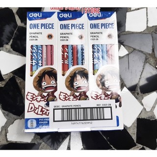 [ 5 CÂY ] Bút chì 2B Deli One Piece Vua Hải Tặc.