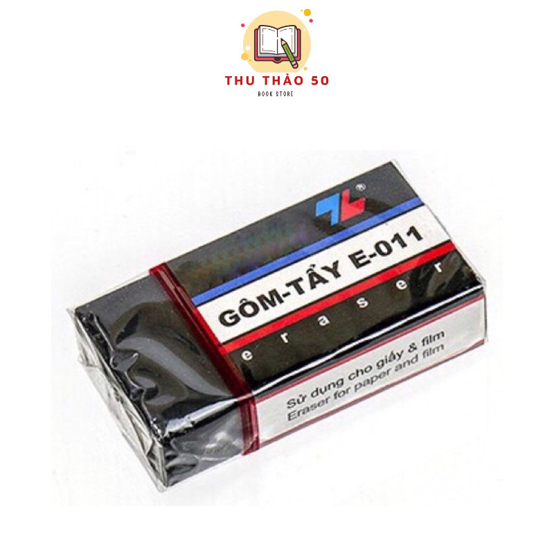 [ 2 CỤC ] Gôm tẩy bút chì đen Thiên Long TL E-011.