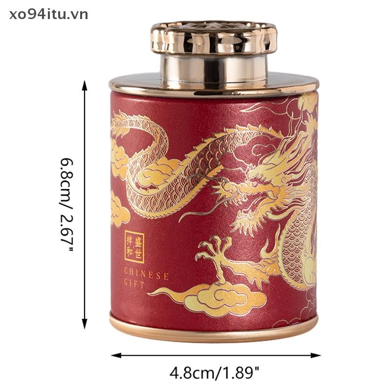 XOITU MỚI Rồng Trống Trà Thiếc Có Thể Hộ Gia Đình Trà Đen Xanh Kín Bình Du Lịch Di Động Trà Nhỏ Bao Bì Hộp Đựng Giấy Có Thể VN