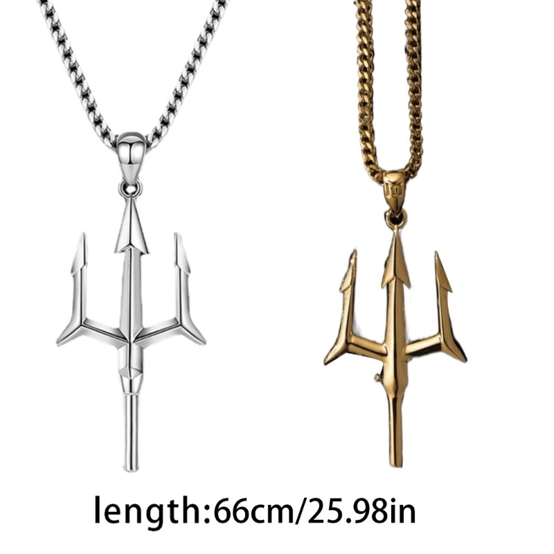 Dasbsug Retro Trident Vòng Cổ DIY Hip Hop Phong Cách Mặt Dây Chuyền Xương Đòn Dây Chuyền Punk Thần Thoại Mặt Dây Chuyền Vòng Cổ Cho Nữ Cô Gái