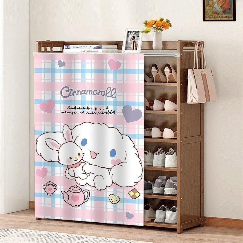 Rèm Tủ Quần Áo Có Đường Sắt Trượt Nhật Bản Hoạt Hình Dễ Thương Cho Trẻ Em Bé Gái Chống Bụi Che Rèm Ẩn Cho Tủ Giá Giày Kệ Sách Thiết Bị Quầy Cửa Bếp Windows