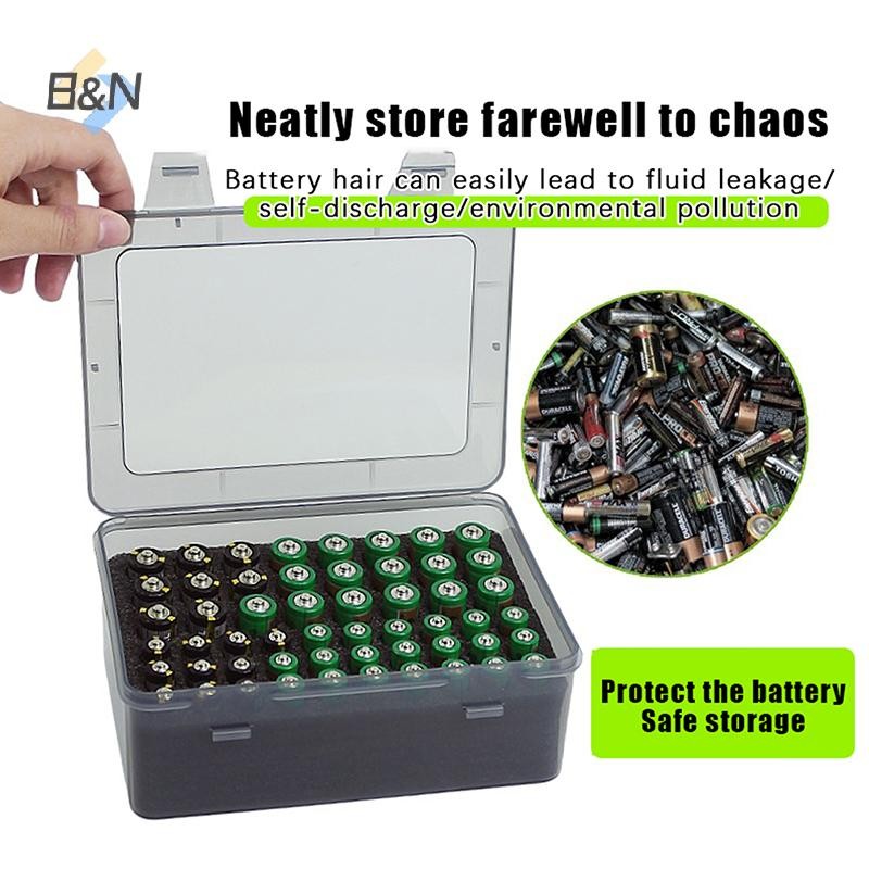 Giá đỡ sắp xếp lưu trữ pin B & N Giữ 54 pin AA AAA, Hộp đựng pin Hộp đựng nhà để xe, Hộp đựng tổ chức ngăn kéo gia đình.