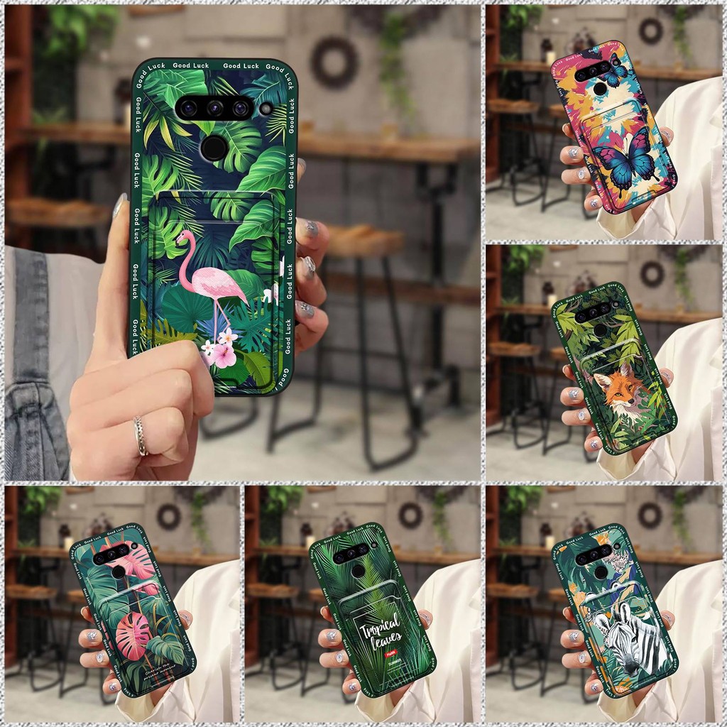 Ốp lưng TPU Cho LG V50 / V50 ThinQ Graffiti Hoạt Hình Bảo Vệ Khe Cắm Thẻ Dễ Thương Ốp Lưng Bọc Toàn Bộ Vỏ Mềm Chống Bụi Bẩn Silicon Chống Sốc Chống Thấm Nước