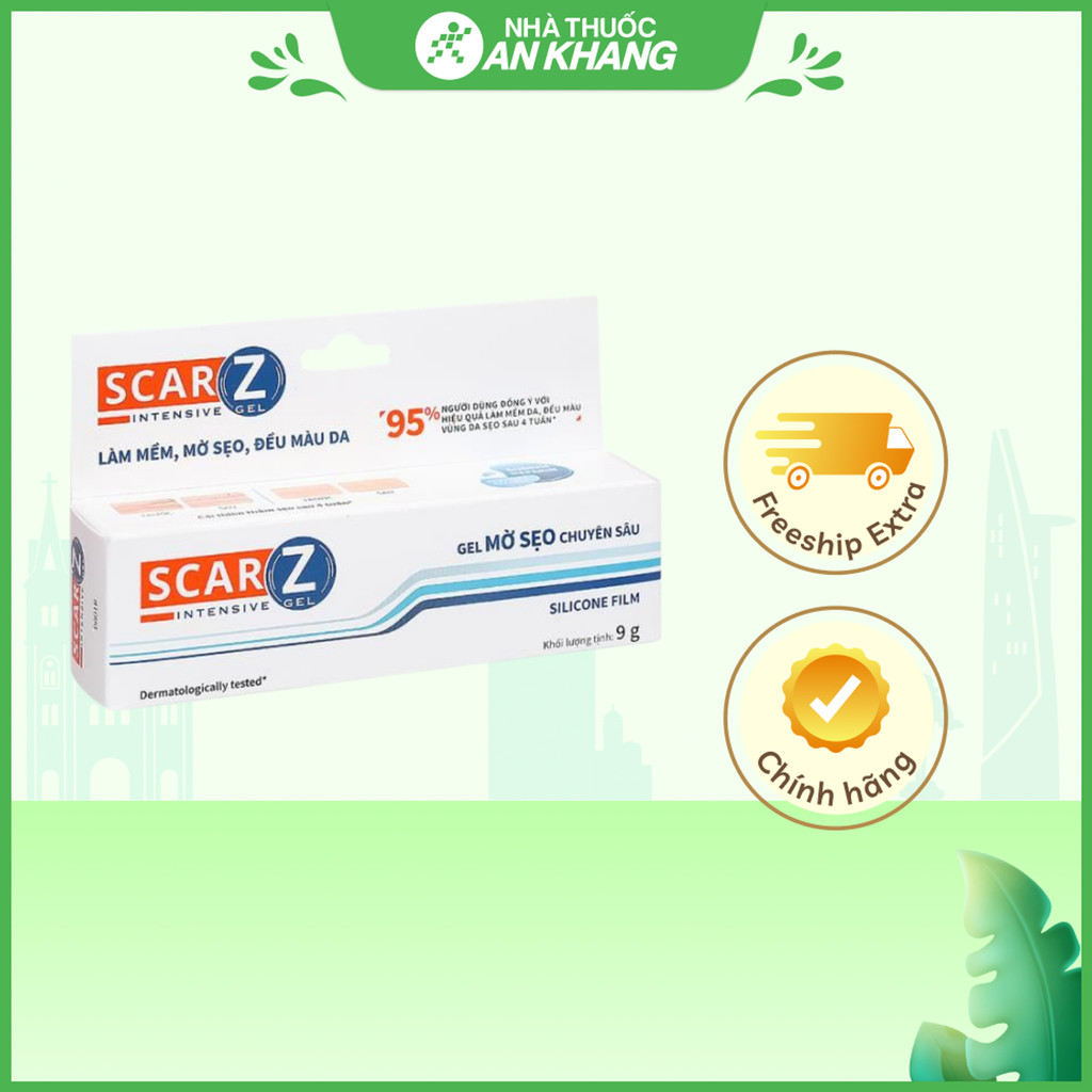 Gel ScarZ Intensive giúp giảm sẹo, mềm sẹo, đều màu da tuýp 9g