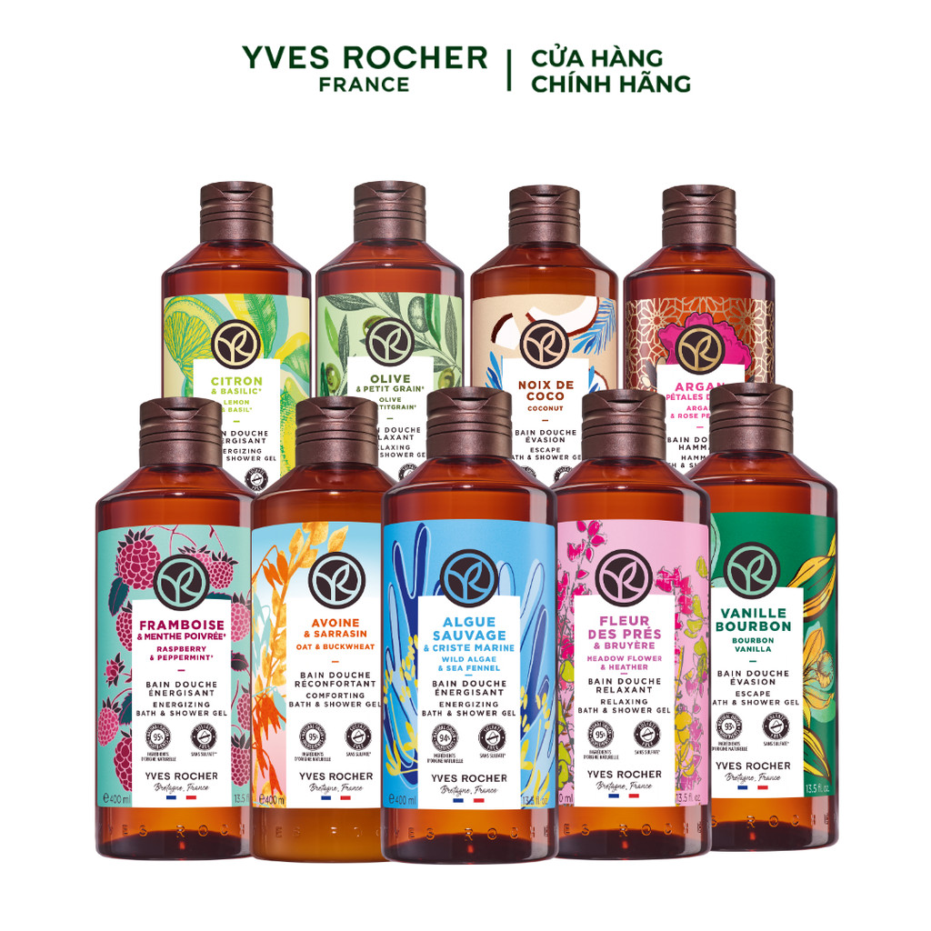 Ảnh Sữa tắm thiên nhiên không Sulfate Yves Rocher nuôi dưỡng da mềm mại 400ml (đa dạng mùi hương) 2
