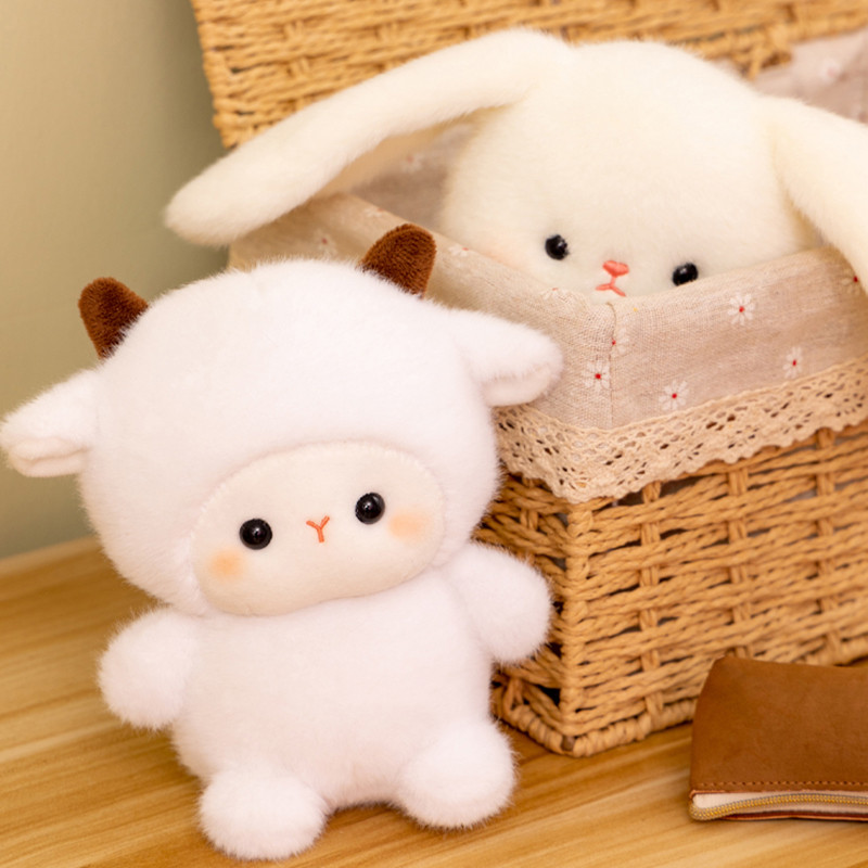 Thỏ Nhỏ Sang Trọng Búp Bê Động Vật Chuột Lợn Cáo Sóc Voi Nhồi Bông Mềm Thú Cưng Sang Trọng Búp Bê Trẻ Em Để Bàn Đồ Trang Trí Trang Trí