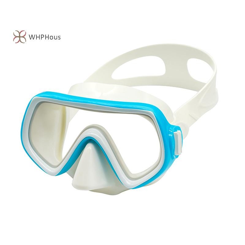 < WHPHous-t > Mặt nạ lặn Kính bơi chống nước Toàn cảnh HD dành cho người lớn Thanh niên Váy silicon chống sương mù có nắp mũi Thiết bị bơi lội