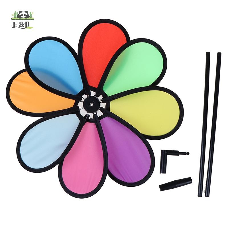 [Shnzdd] Mưa Nhiều Màu Sắc Dazy Flower Spinner Cối Xay Gió Sân Vườn Trang Trí Ngoài Trời Emkk