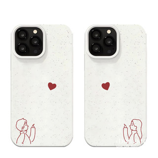 ibumpers Ốp Điện Thoại iPhone Họa Tiết Cặp Đôi Lãng Mạn Đơn Giản Cho IPhone 16 15 14 12 13 11 Pro Max IP 7 8 Plus X XS XR Ốp Lưng Ống Hút Lúa Mì Phân Hủy Thân Thiện Với Môi Trường