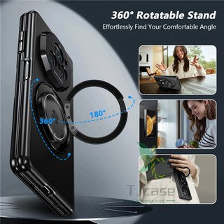Vỏ bọc có thể xoay từ tính Honor Magic V5 V3 V6 Bản lề Full AG Frosted Ring Holder Case
