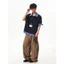 TIANLESIWEI American retro màu xanh hải quân kẻ sọc giả hai mảnh áo sơ mi polo mùa hè phong cách trung lập áo thun cotton nguyên chất