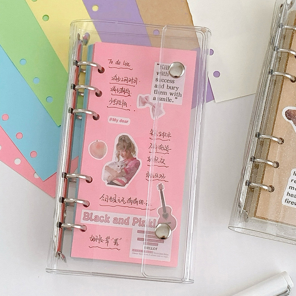 Thu thập sách và thẻ lá rời cực kỳ hẹp A6 DIY Đa chức năng PVC DIY INS