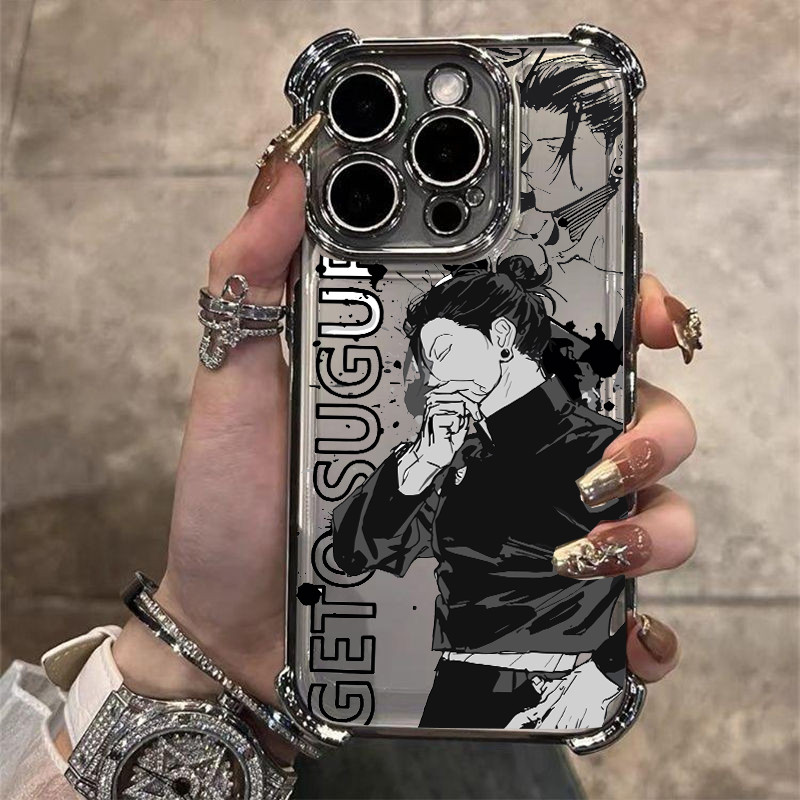 Anime Jujutsu Kaisen Geto Suguru Gojo Satoru Vỏ Điện Thoại Cho Iphone 7 8 6 6S Plus SE 2022 X XS Max XR 11 12 13 14 Pro Max 14 Plus Vỏ Điện Thoại Di Động Mạ Trong Suốt Mềm Chống Sốc