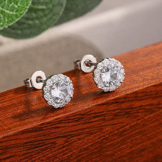 Châu Âu Mỹ ins Phong Cách Mới Tròn Full Kim Cương Siêu Flash Zircon Bông Tai Nữ