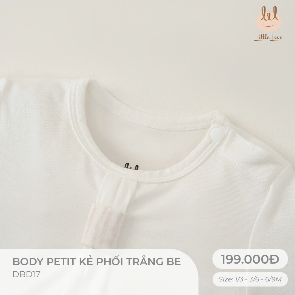 Body petit phối trắng ghi dành cho bé Lil little Love (DBD17)