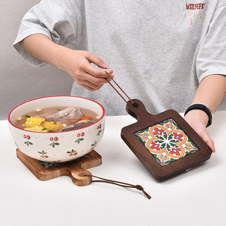 💦Bàn Ăn Cách Nhiệt Miếng Lót Retro Ngói Casserole Pad Hộ Gia Đình Nồi Gỗ Món Ăn Placemat Chống bỏng Coaster