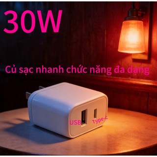 Hỗ trợ bán sỉ  Củ  30w có hỗ trợ  nhanh dùng cho các dòng ip 17 16 15 14 13 12 11 promax 4 1 sạc cáp
