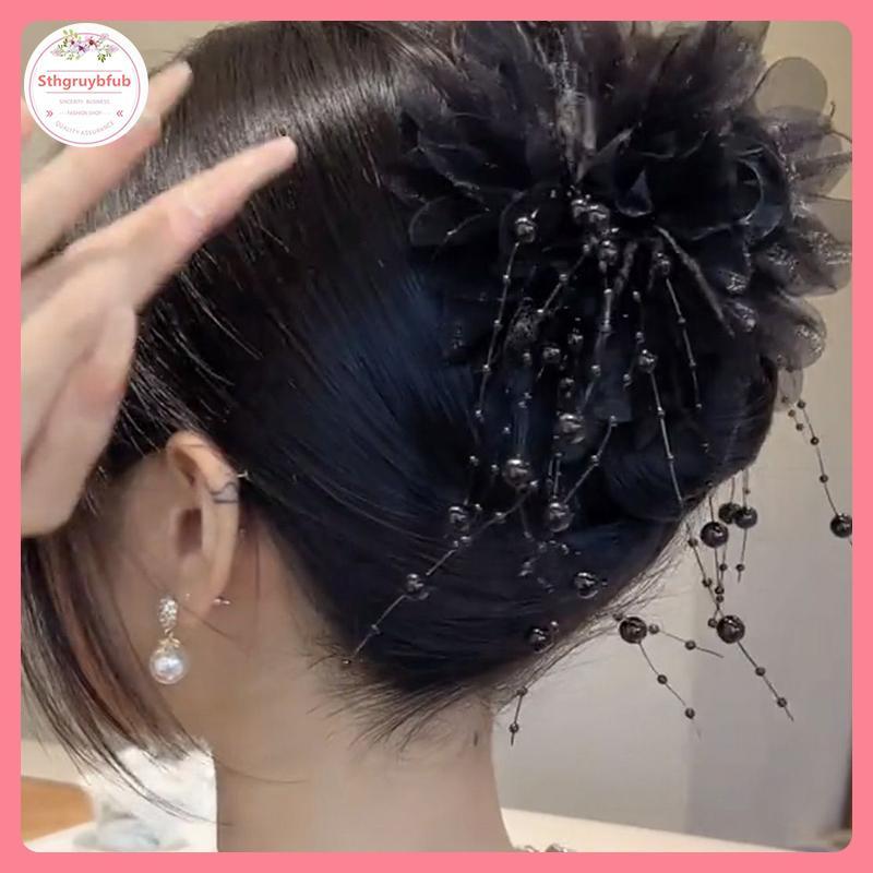 STHB Tính Khí Thanh Lịch Hoa Mẫu Đơn Hạt sel Nắm Kẹp Đuôi Ngựa Kẹp Nữ Mũ Phụ Kiện Tóc VN