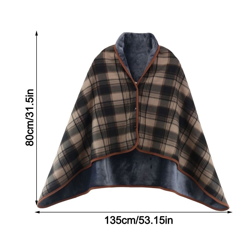 Chăn có thể đeo được TRACELIOIAN, có nút giữ ấm Khăn choàng lông cừu cực, Khăn choàng dày Flannel Khăn choàng đa chức năng Sử dụng văn phòng
