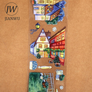 JIANWU 70mm * 5m Vintage Nhà Hoa Đường Phố Sân Vườn Vật Liệu Cảnh Quan Cắt Băng PET Sáng Tạo DIY Tạp Chí Văn Phòng Phẩm