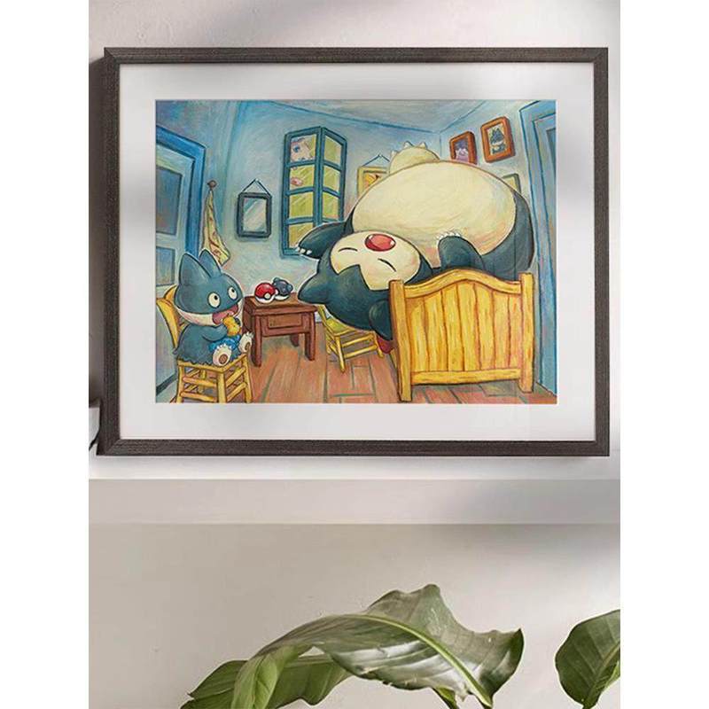 Bảo tàng Pokemon Pikachu Van Gogh Phim hoạt hình Trang trí Poster Quà tặng, Thích hợp để trang trí trong phòng ngủ, phòng khách, phòng ăn, phòng trẻ em và cảnh sinh nhật