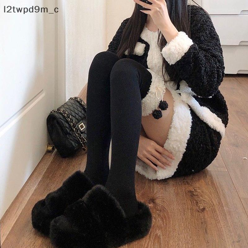 COD Lamb len qua đầu gối vớ chân mùa đông ấm áp vớ dài dễ thương sang trọng bóng cô gái Vớ ống cao màu rắn JK vớ mới