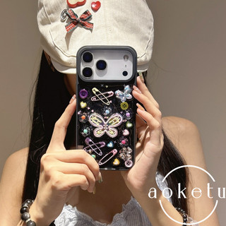 Màu Dopamine Con Bướm Lập Thể Thích Hợp Cho Apple 17 Vỏ Điện Thoại iPhone 16 Mới 15 / 14 / 13 / 12 / 11 Thả Keo Trong Suốt Trọn Gói Chống Rơi Vỏ Bảo Vệ