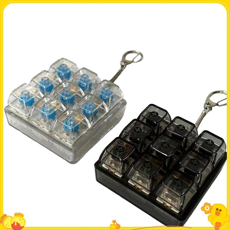 [Gengli] 4 / 9 Phím Bàn Phím Cơ Trục Máy Kiểm Tra Bàn Phím LED Chìa Khóa Giảm Căng Thẳng DIY Nút Keycap Móc Khóa Đồ Chơi Quà Tặng