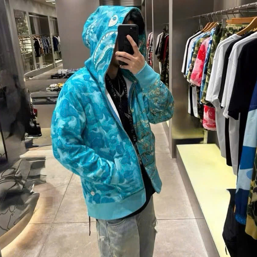 Áo Khoác Nỉ Mũ Pe Pe Xanh Hoa Anh Đào KCloset Áo Hoodie Chất Nỉ Dày Dặn Dáng Rộng Nam Nữ