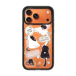 CASECASE X Mèo Đen Tự Bảo Trì Cạnh Đen Trong Suốt Cứng Hút Từ Tính Tác Động Cho Apple IPhone 12 13 14 15 16 17 Pro Max Air Plus Có Hộp