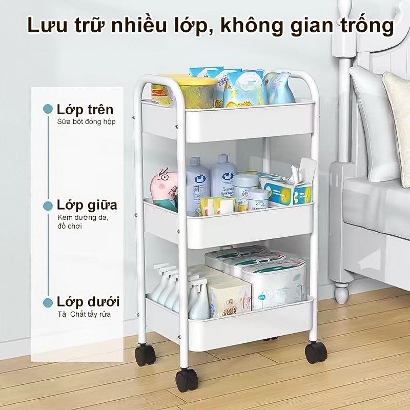 Xe Đẩy Spa thép giỏ Tải trọng 100kg Kệ sắt đa năng cao cấp Xe để đồ Nhiều màu sắc lựa chọn