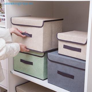Unewtyu Vải Lanh Giống Như Hộp Bảo Quản Có Thể Gập Lại Cho Sách Và Đồ Chơi Hộp Bảo Quản Chống Bụi Có Nắp VN