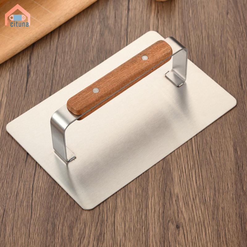 Acutuna Hạng Nặng, Tay Cầm Bằng Gỗ, Máy Nghiền Hamburger Inox, Cho Burger Nướng Bông Tuyết Sắc Nét Nougat