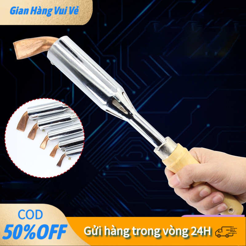【24H】Mỏ Hàn Thiếc Loại Lớn Cán Gỗ, Điện Áp 220V, Công Suất Tùy Chọn, Hàn Mối To, Bền Bỉ, Cho Thợ Làm Điện