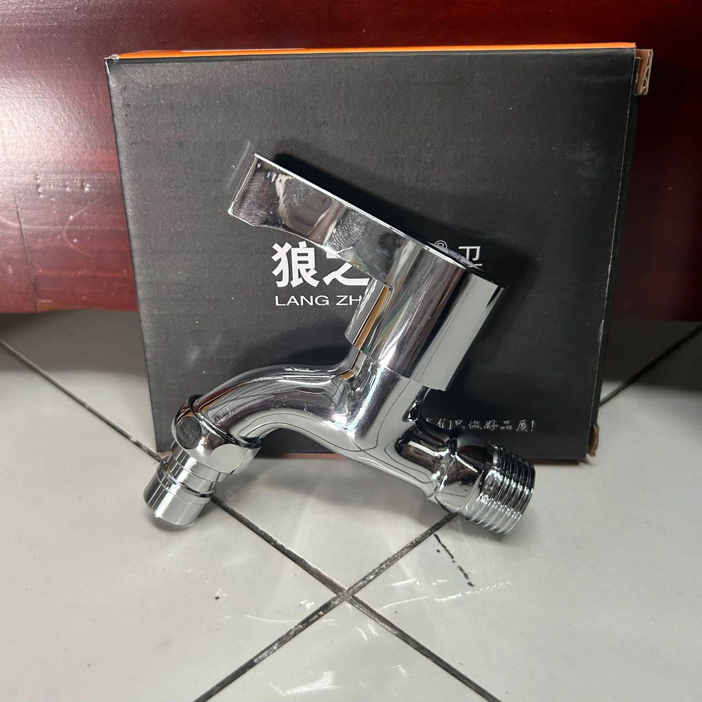 Vòi Nước Gắn Tường Mạ Crom Ren 21 – Vòi Máy Giặt, Vòi Hồ – Bền Đẹp