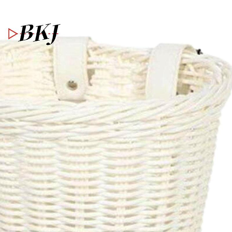 [KJ] Giỏ xe đạp mây dệt chống nước, dễ tháo lắp, lưu trữ phía trước