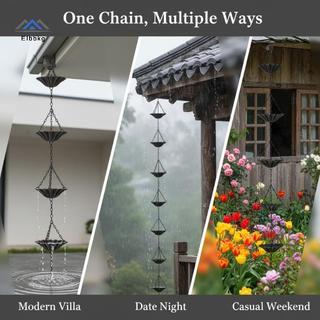 ELBBKG Dây Xích Mưa Gutter Trang Trí Phong Cách Nhật Bản Mái Nhà Kim Loại Ngoài Trời Dây Thoát Nước Chống Rỉ Sét Cho Sân Và Nhà Mới