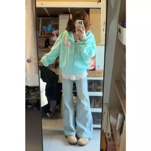Áo len cardigan American Sweet họa tiết chấm bi sao, phong cách mát mẻ, form rộng, phù hợp mùa xuân - thu
