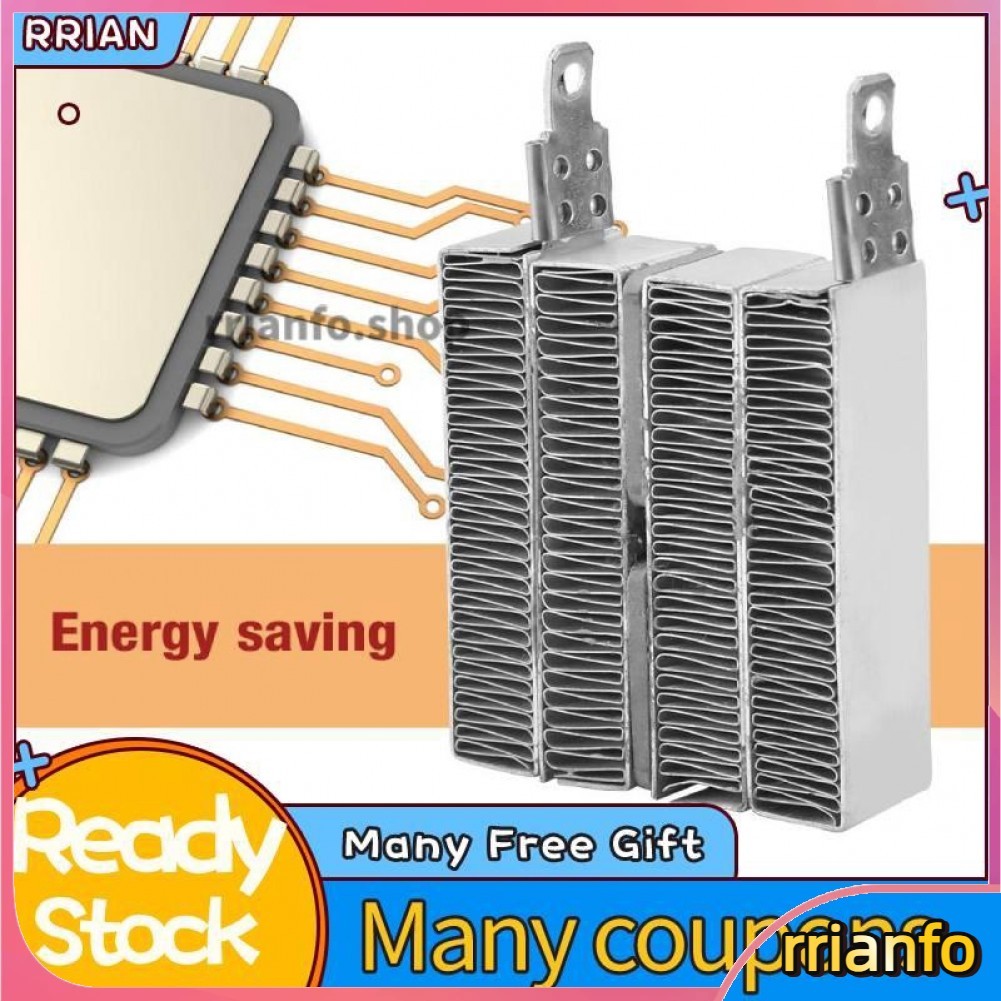 Rrianfo Điện trở làm nóng PTC 12V/24V cố định nhiệt độ với vỏ nhôm chuyên dụng 70W; 150W 74*22mm