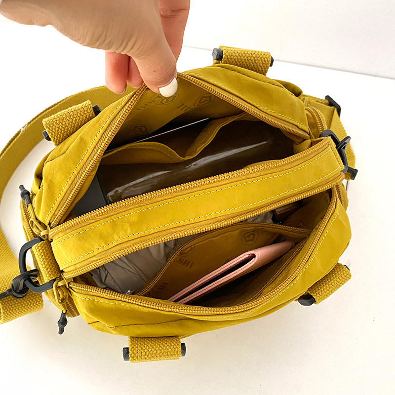 2025 Phong Cách Mới Jerons Túi Xách Di Động Nhẹ Đơn Giản Vải Nylon Túi Nhỏ Một Vai Messenger Nhiều Lớp Nữ