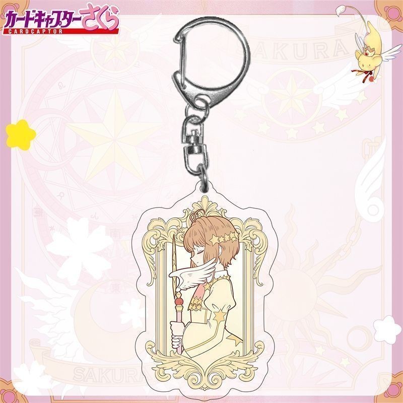 Thẻ Captor Sakura Anime Móc Khóa Ri Syaoran Tomoyo Daidouji Acrylic Móc Chìa Khóa Người Phụ Nữ Hoạt Hình Hàng Kawaii Túi
