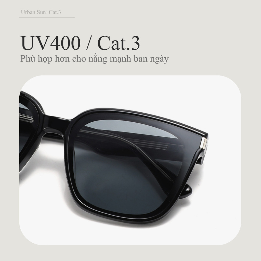 Lensscape Kính mát phân cực dáng vuông bo gọng TR90 tròng PC UV400 dùng khi đi nắng ban ngày