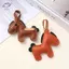 HFTOY Hoạt Hình Da PU Nâu Pony Quyến Rũ Móc Khóa Mặt Dây Chuyền Nữ Móc Khóa Túi Động Vật Dễ Thương Treo Phụ Kiện Trang Trí Quà Tặng Trang Trí ~