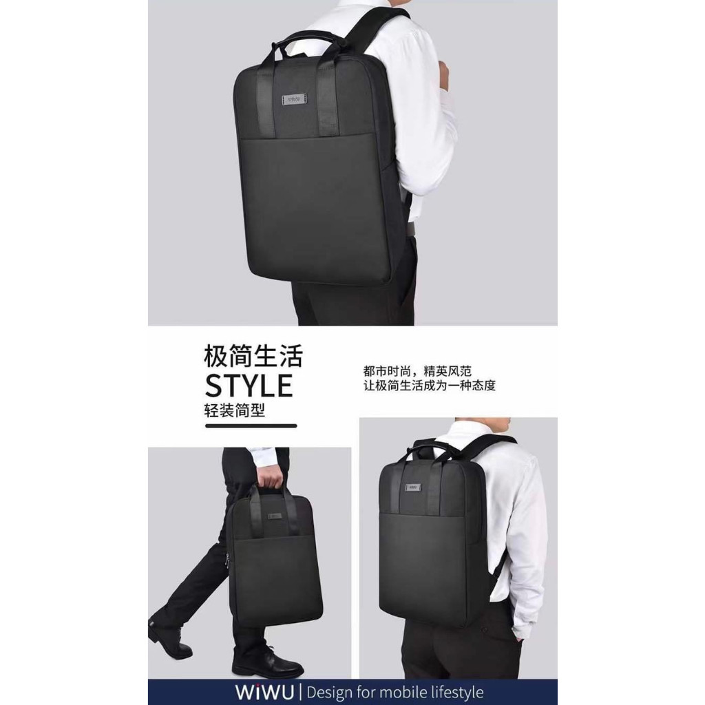 [Chính Hãng] Balo Chống Gù WiWU Minimalist Backpack Cho Laptop 15.6 Inch - Vải Kháng Nước, Đa Năng Đi Học, Du Lịch