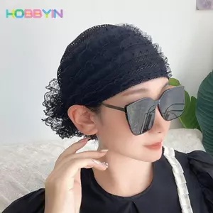 Khăn trùm đầu HOBBYIN - Mũ turban thoáng khí và mũ beanie ren thanh lịch cho nữ