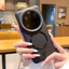 Dành Cho Xiaomi 17 Ultra (Phiên Bản Leica), 15 14 Ultra Ốp Lưng ELVEV CD Họa Tiết Da PU Kim Loại Khung Ống Kính Máy Ảnh Vỏ Hút